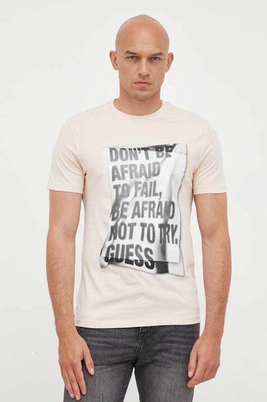 

Футболка из хлопка Guess, бежевый