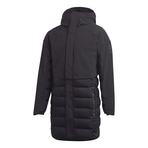 Пуховик adidas Outdoor Casual Sports Windproof Stay Warm hooded down Jacket Black, черный