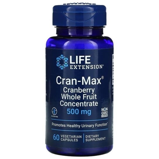 

Life Extension, Концентрат цельных фруктов клюквы Cran-Max, 500 мг, 60 капсул.