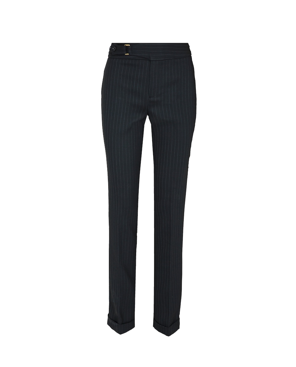 цена Женские прямые брюки в тонкую полоску от Nieves Alvarez The Extreme Collection, черный