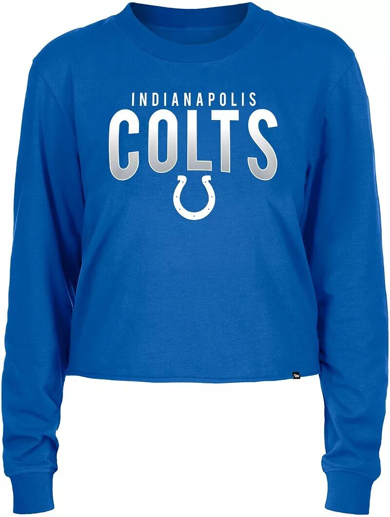 

Синий спортивный укороченный топ с длинными рукавами New Era для женщин Indianapolis Colts