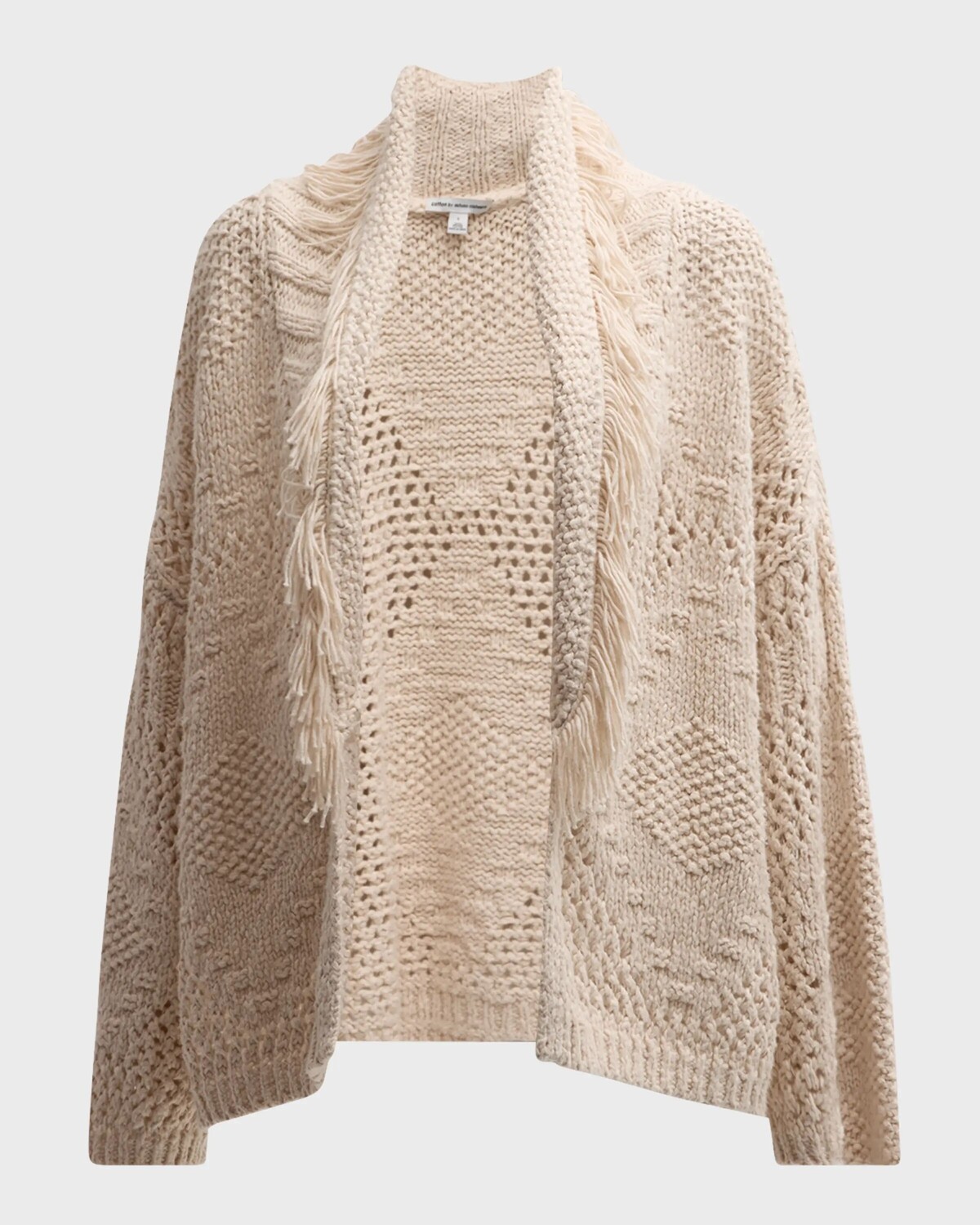 

Трикотажная куртка с бахромой и ромбовидной отделкой Autumn Cashmere, цвет Sand