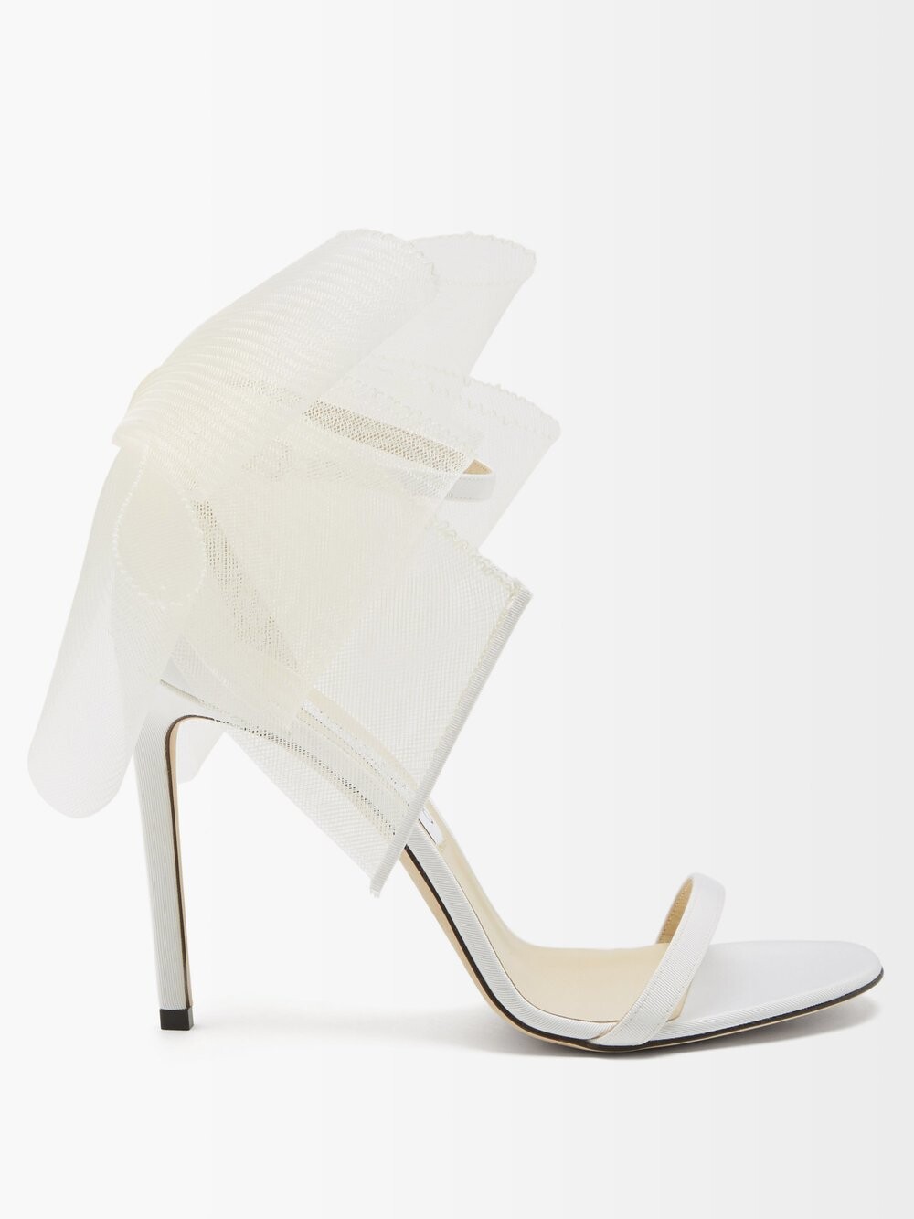 

Атласные босоножки оверсайз aveline 100 с бантом Jimmy Choo, белый
