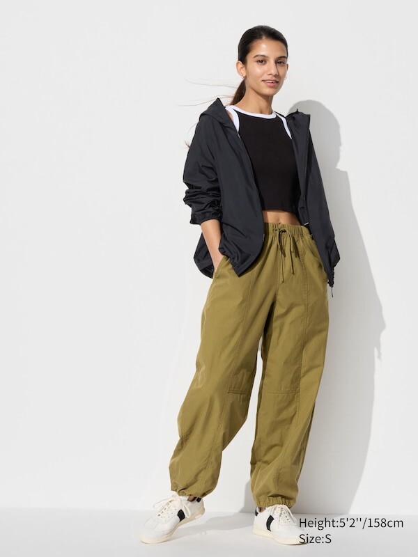 

Брюки-Парашют короткие Uniqlo, оранжевый