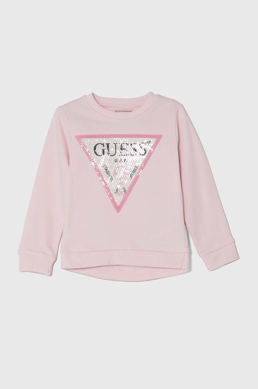 

Хлопковая толстовка Guess для мальчика/девочки, розовый