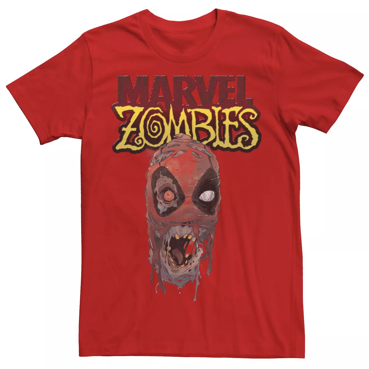 Мужская футболка с рисунком Zombies Deadpool Zombie Head Marvel, красный брелок deadpool head 3d