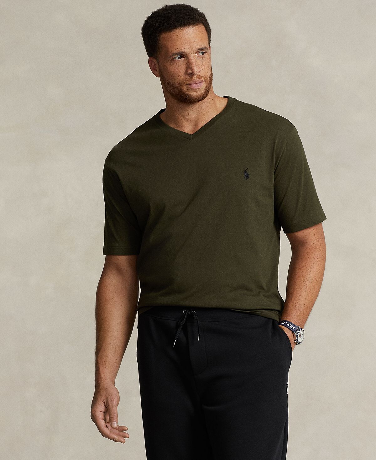 

Мужская трикотажная футболка с v-образным вырезом Big & Tall Polo Ralph Lauren