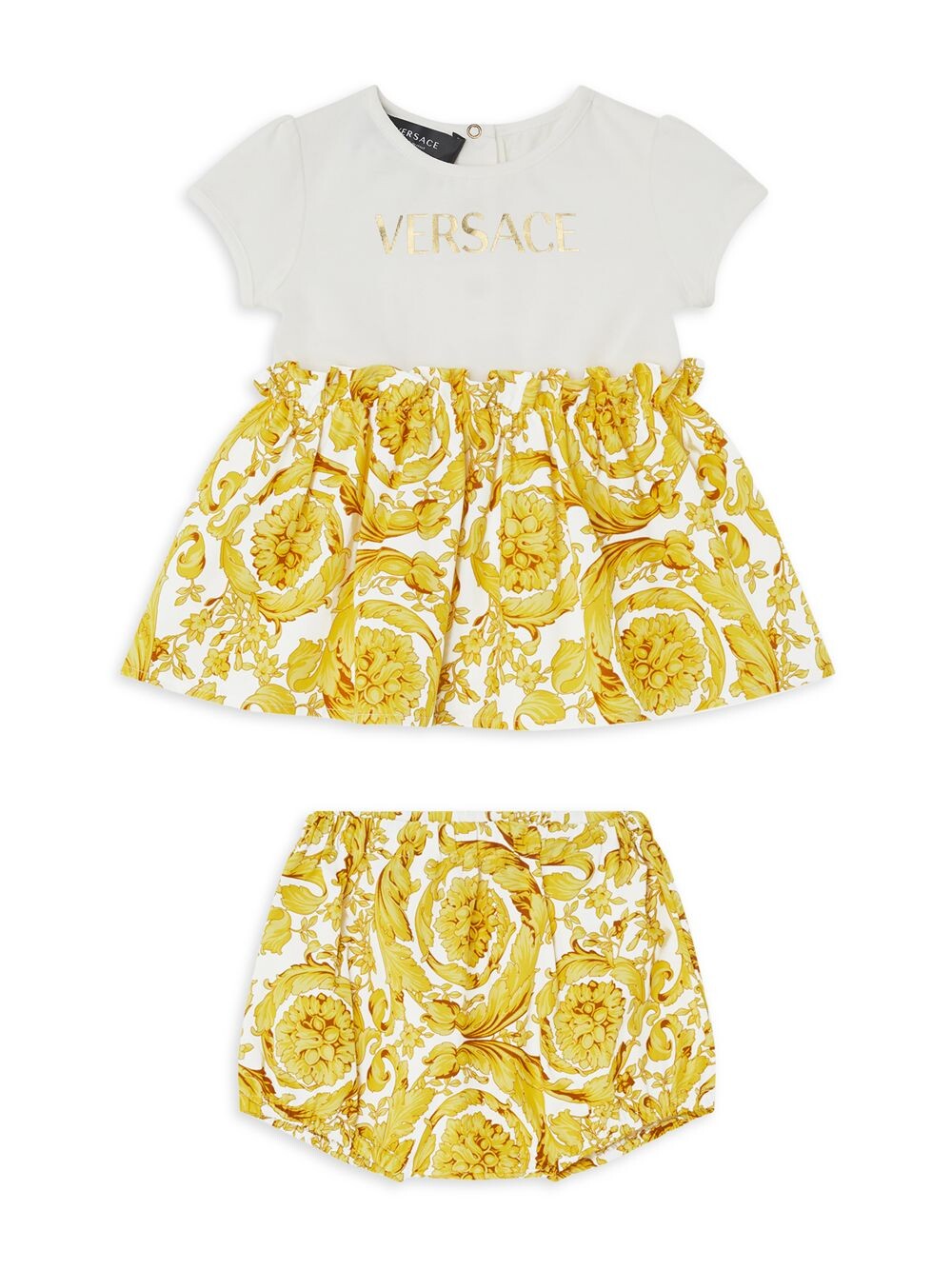 

Хлопковое платье и шорты в стиле барокко для девочки Versace, белый