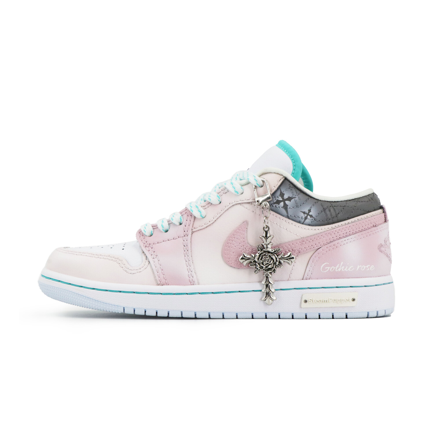 

Баскетбольные кроссовки Air 1 Vintage женские с низким верхом серо-розовый Jordan, серый/розовый