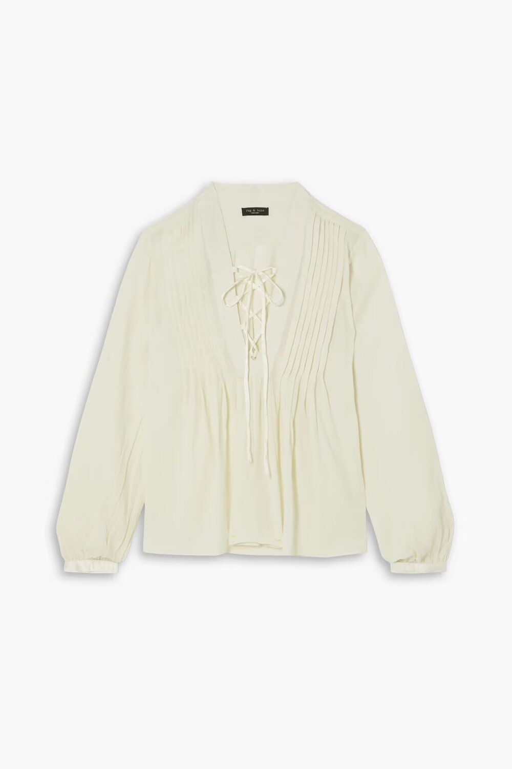 

Газовая блузка Sachi со шнуровкой и защипами Rag & Bone, экрю