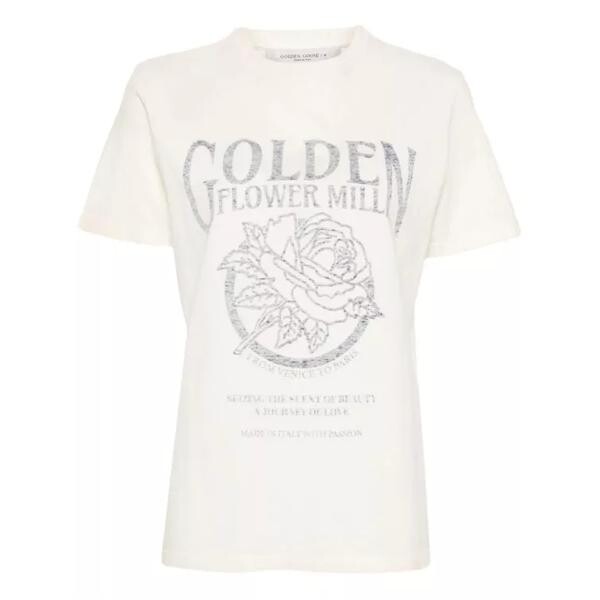 

Футболка distressed logo-print cotton t-shirt Golden Goose, белый