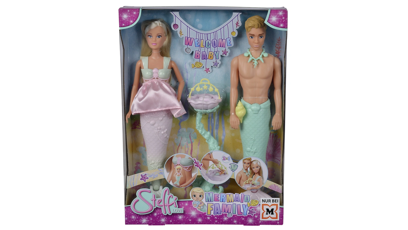 Семейный игровой набор steffi love mermaid Simba кукла simba steffi шопинг 29 см 5733403 голубой