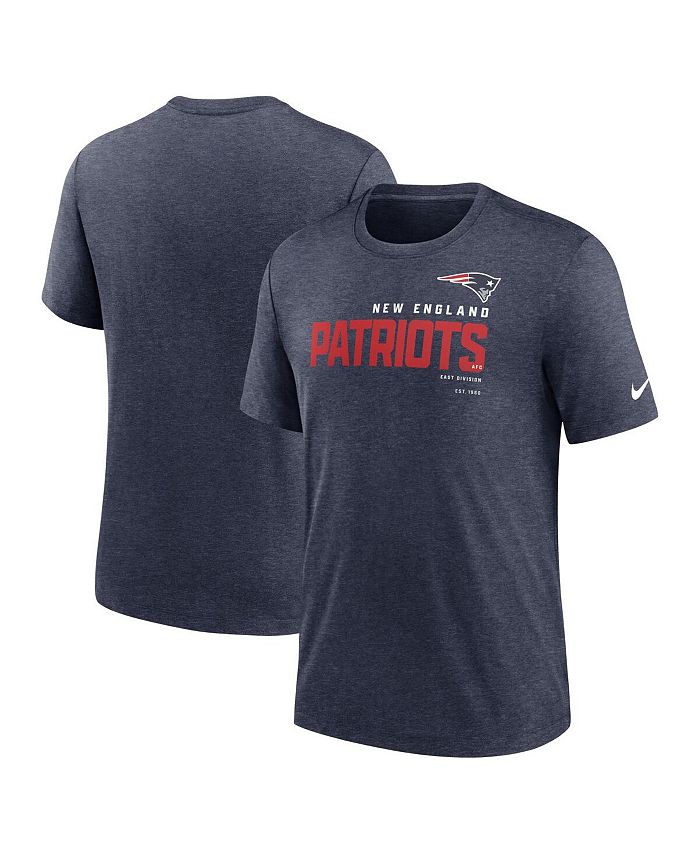 

Мужская футболка Heather Navy New England Patriots Team Tri-Blend Nike, синий