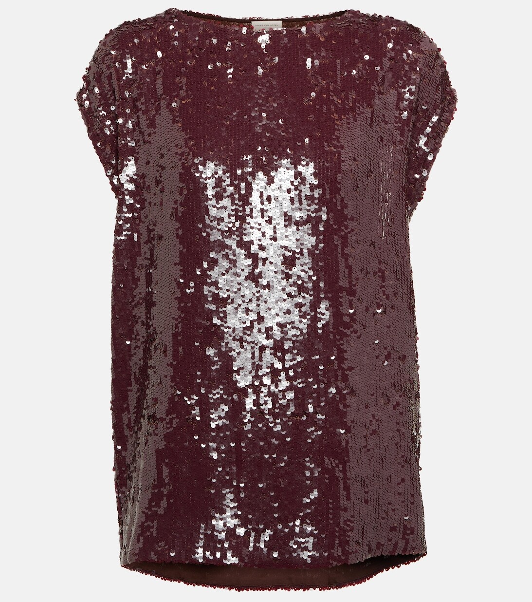 

Топ из джерси с пайетками DRIES VAN NOTEN, золотой