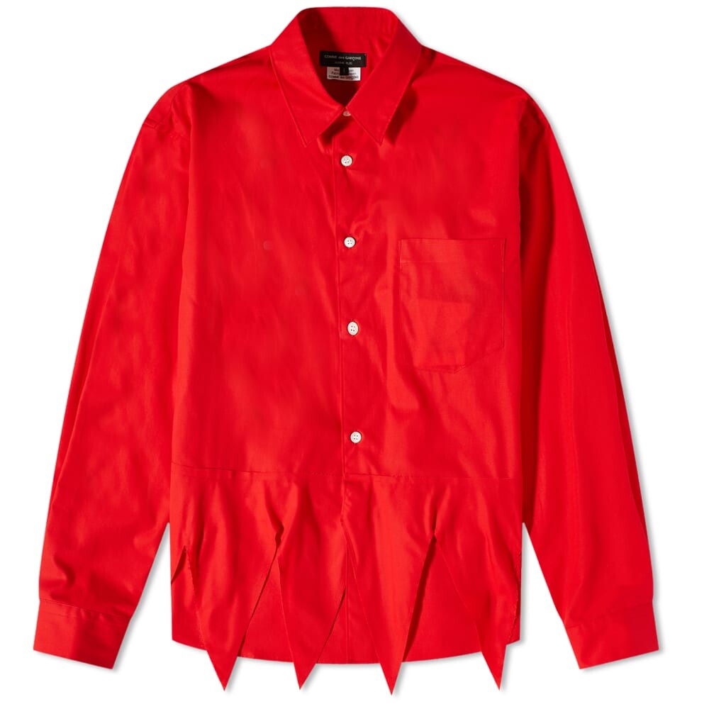 

Рубашка с зигзагообразным подолом Comme des Garçons Homme Plus, красный
