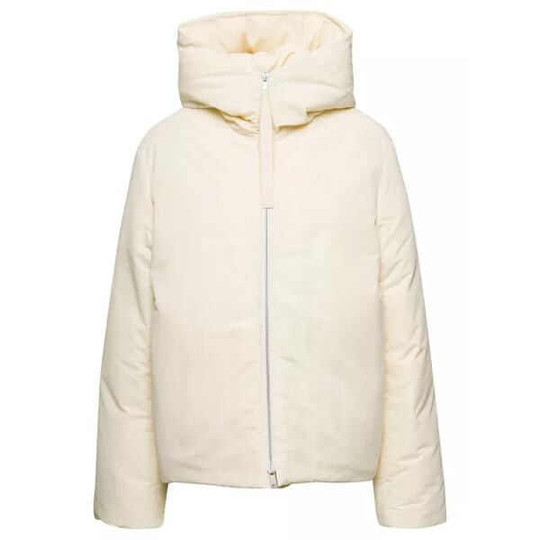 

Куртка cream hooded down jacket with zip in nylon Jil Sander, мультиколор