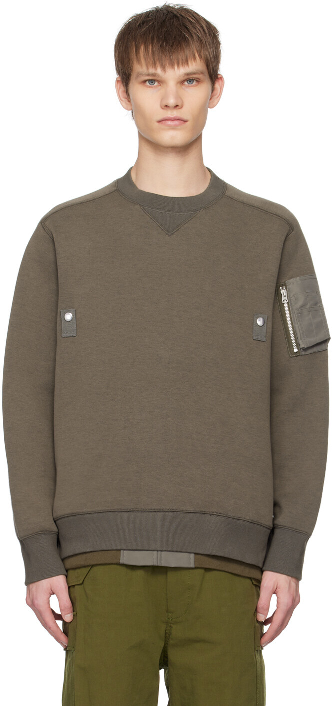 

Толстовка темно-серого цвета с губкой Sacai, цвет Taupe