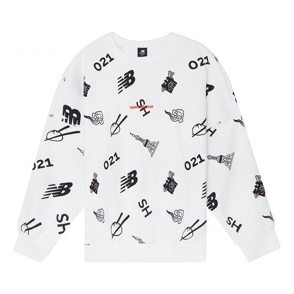 толстовка y 3 unisex ss21 logo printing sweatshirt white белый Толстовка New Balance Unisex Printing Round-neck Sweatshirt White, белый