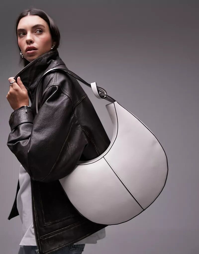 

Белая сумка через плечо Topshop Stella U-образной формы с узлом