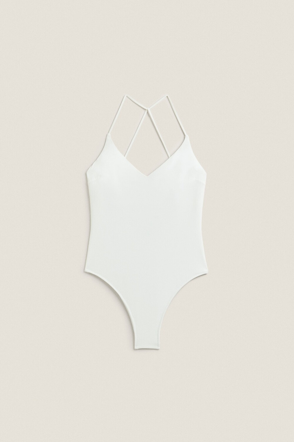 

Простой купальник Zara, экрю