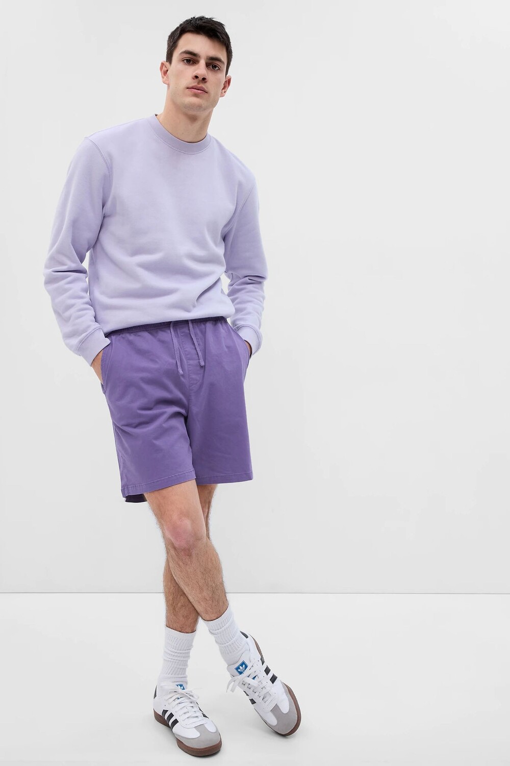 

7-дюймовые легкие шорты с завязками Gap, фиолетовый
