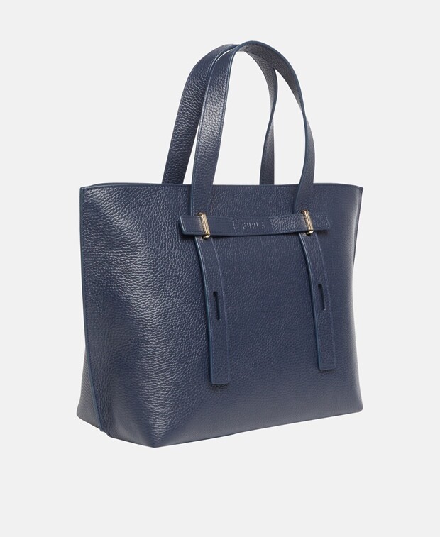 

Кожаная сумка шоппер Furla, синий