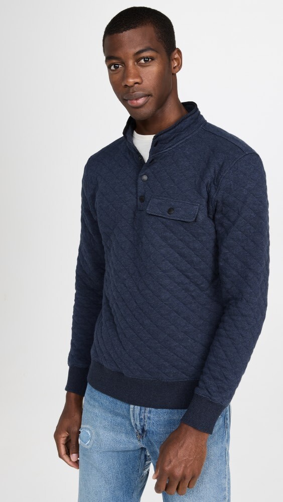 

Свитер Faherty Epic Quilted Fleece Pullover, нави