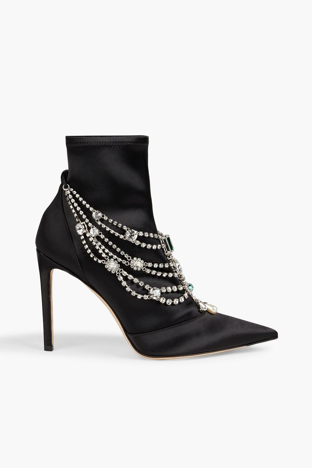

Ботильоны Lyja 100 из эластичного атласа с декором JIMMY CHOO, черный