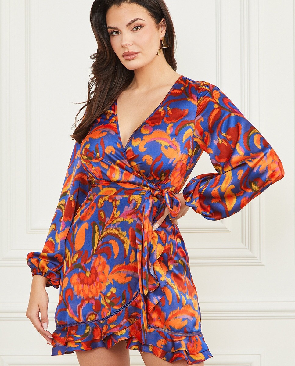 

Платье с запахом и бантом на талии Marciano by Guess, мультиколор