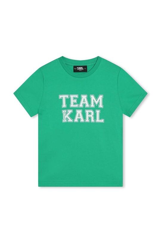 

Хлопковая футболка для детей Karl Lagerfeld, бирюзовый