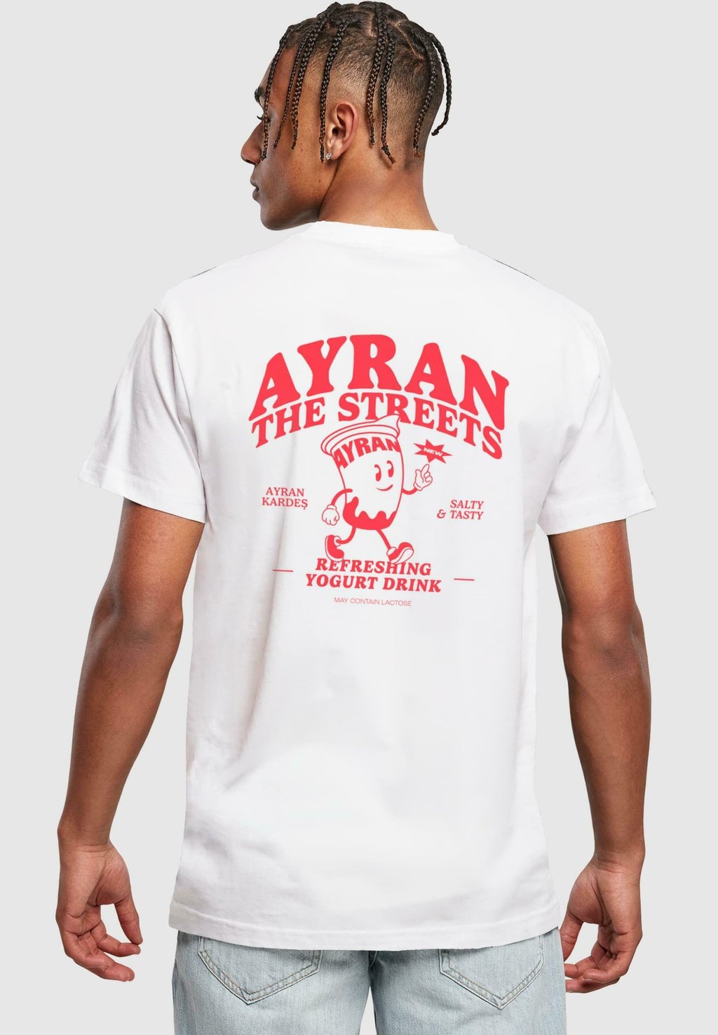 Футболка с принтом AYRAN THE STREETS Mister Tee, цвет white