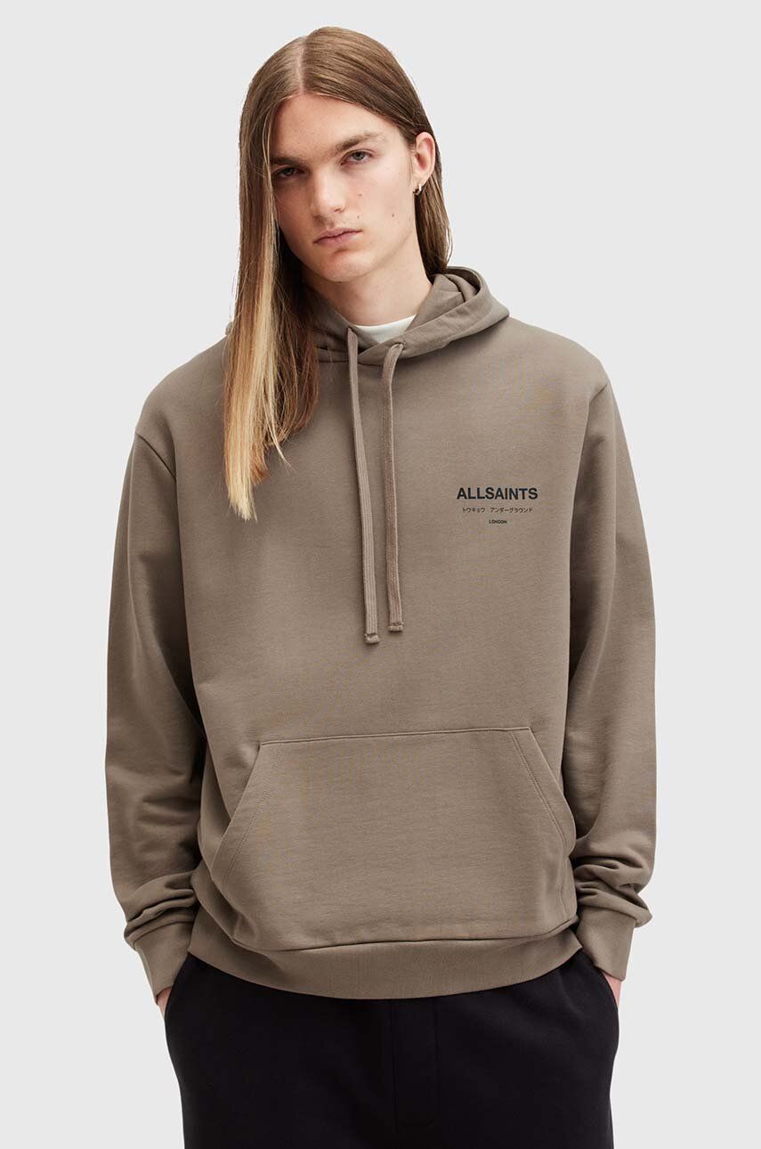 

Толстовка AllSaints UNDERGROUND из хлопка, зеленый