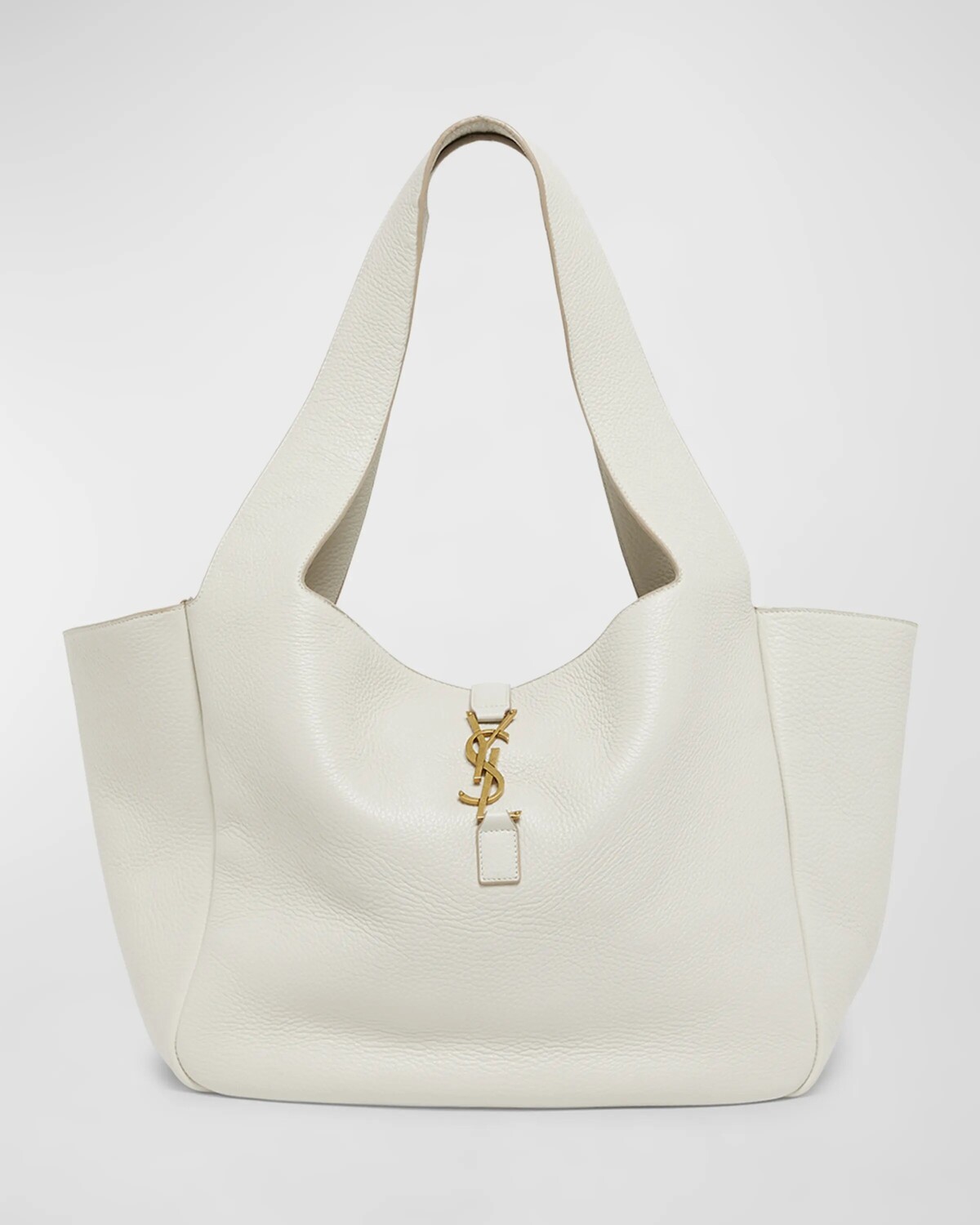 

Кожаная большая сумка Bea YSL Saint Laurent, цвет White/Brown