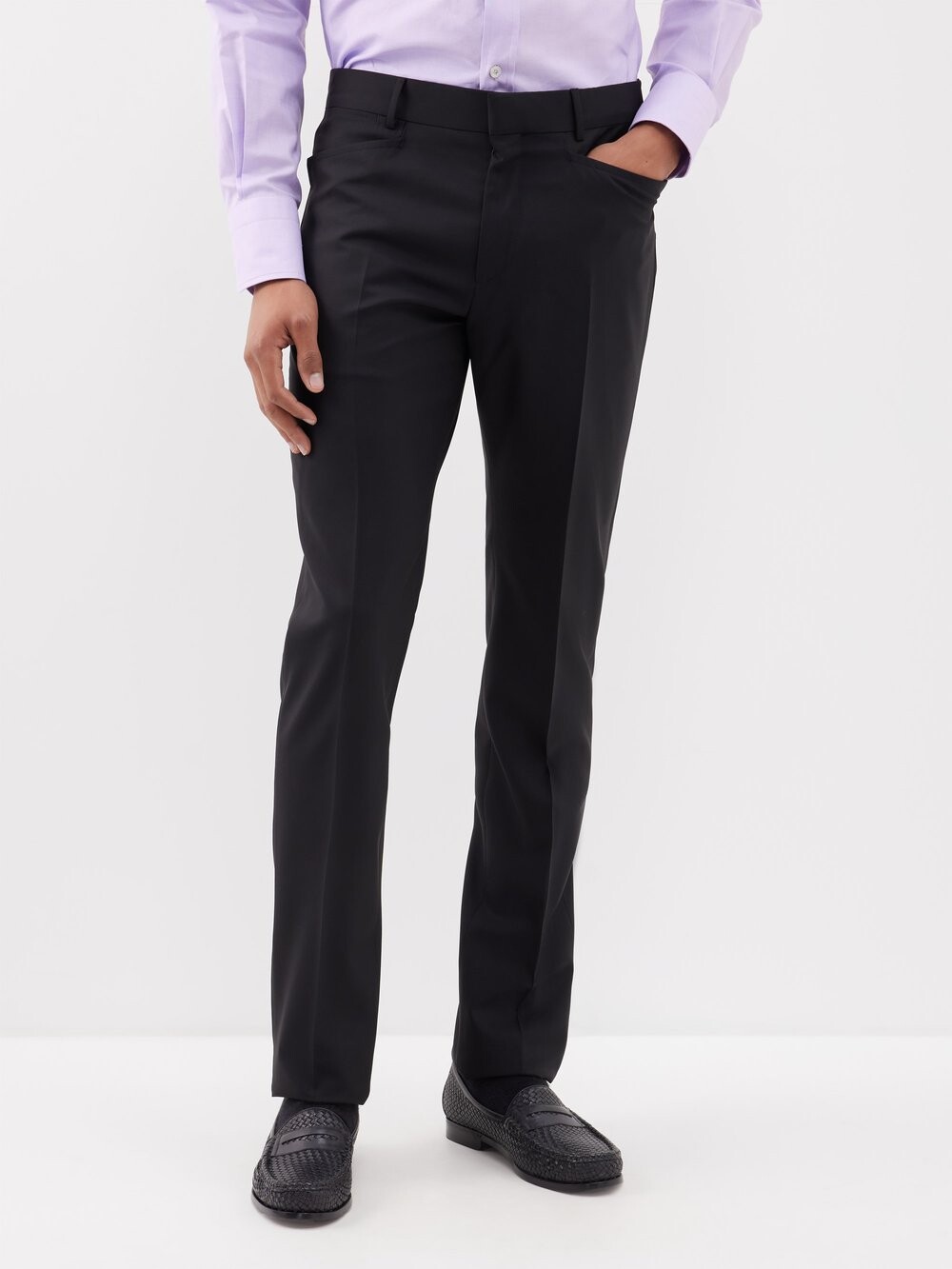 

Узкие шерстяные брюки atticus super 120s Tom Ford, черный