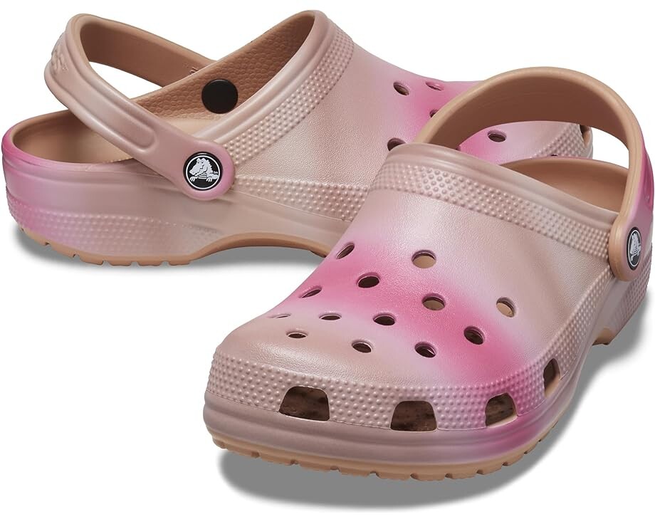 цена Сабо Crocs Classic Marbled Tie-Dye Clog, цвет Cork/Multicolor Dip