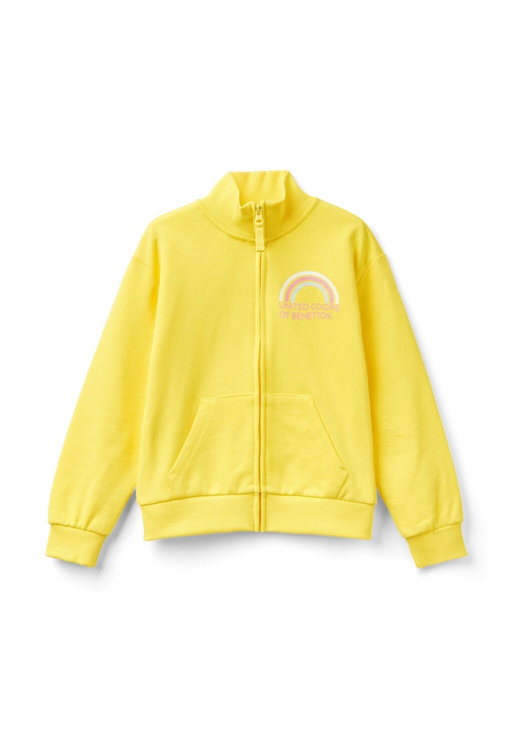 

Толстовка на молнии With And Collar United Colors of Benetton, желтый