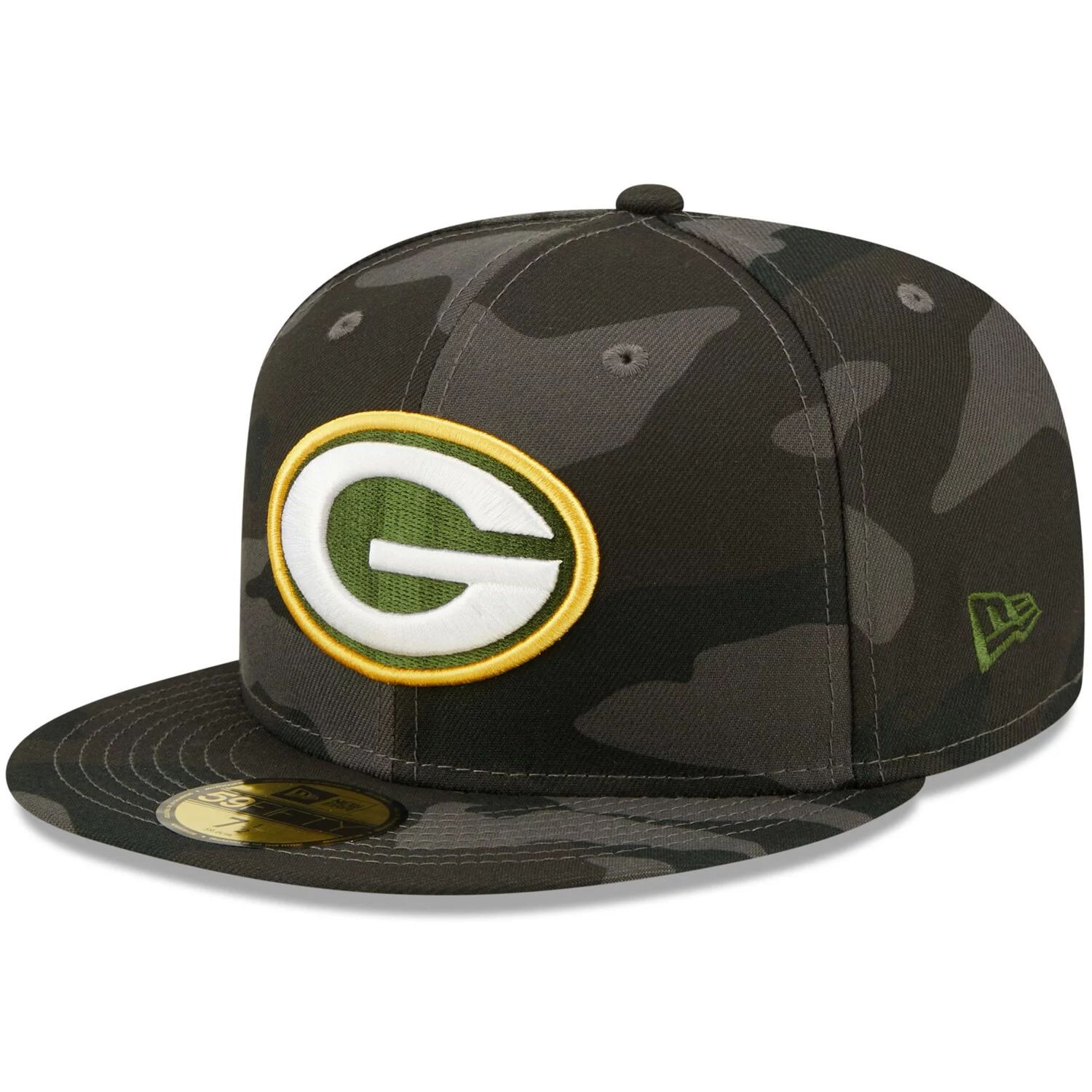 

Мужская облегающая шляпа New Era Black Green Bay Packers Camo 59FIFTY