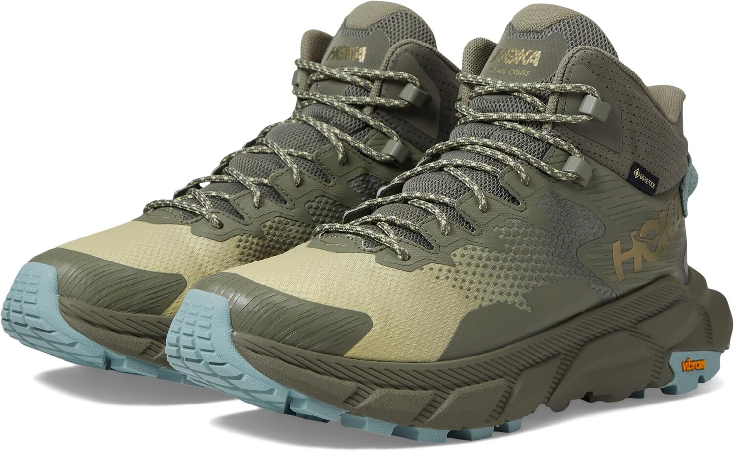 

Походная обувь Trail Code GORE-TEX Hoka, цвет Olive Haze/Celery Root