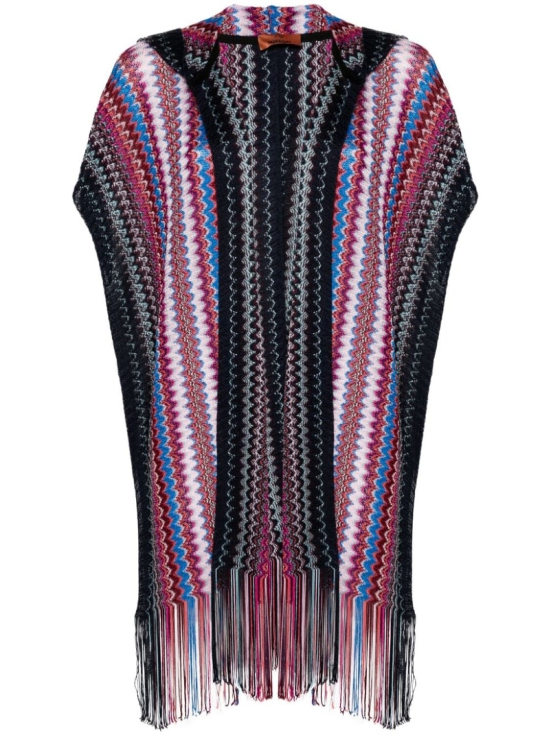 

Missoni пончо с узором зигзаг, розовый