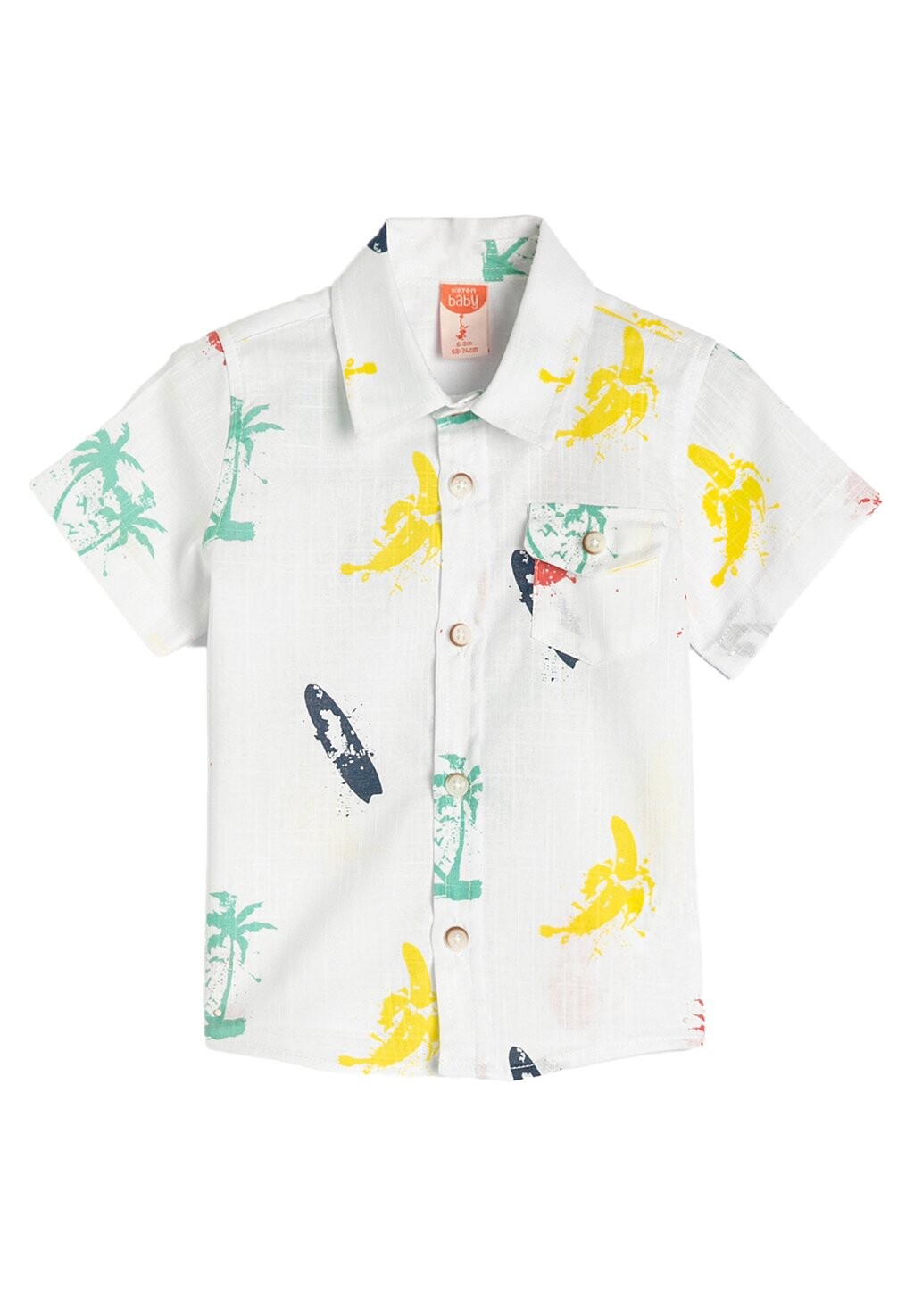 

Рубашка SHORT SLEEVE FLAP POCKET DETAIL PRINTED Koton, цвет white
