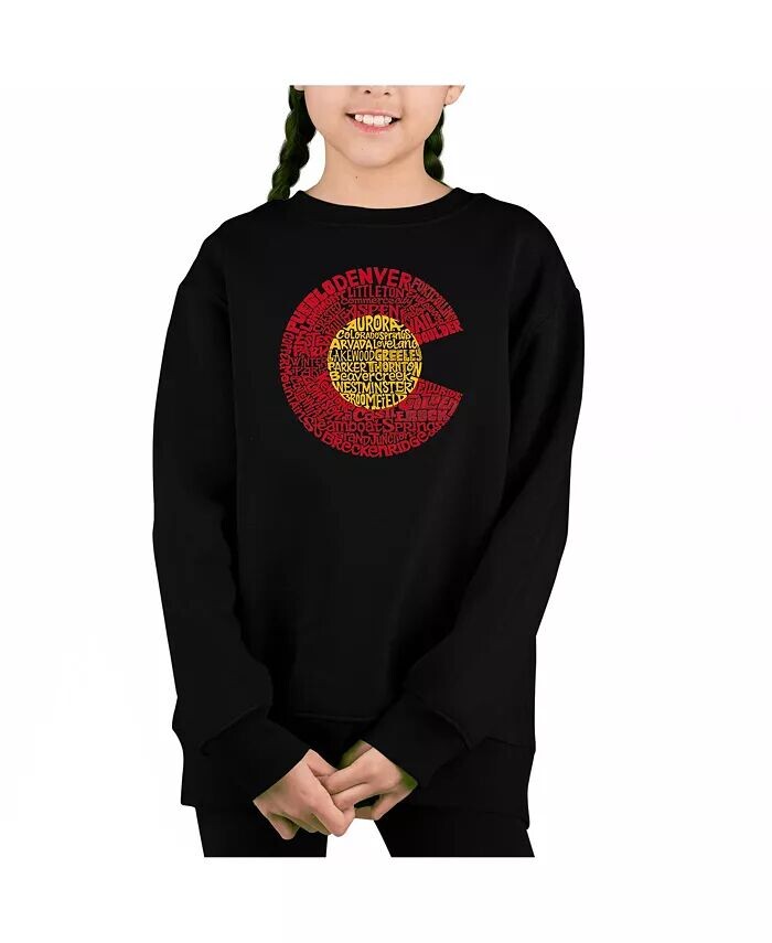 

Colorado — толстовка с круглым вырезом Big Girl's Word Art La Pop Art, красный
