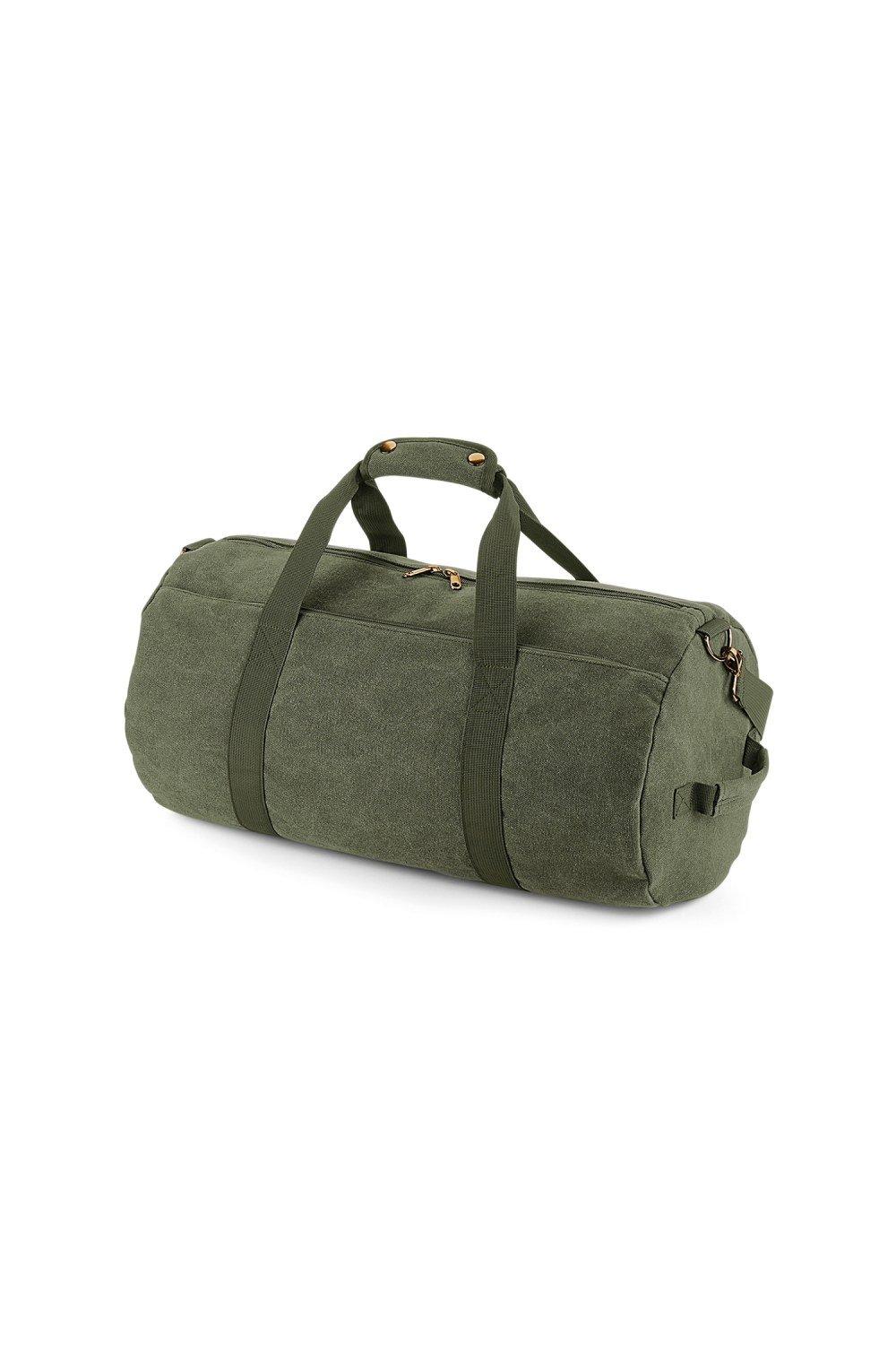 цена Винтажная холщовая спортивная сумка Bagbase, зеленый