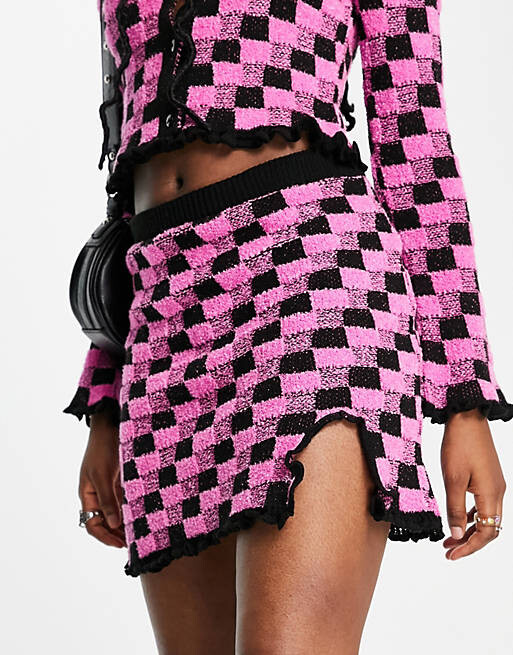

Короткая фактурная мини-юбка в клетку ASOS DESIGN