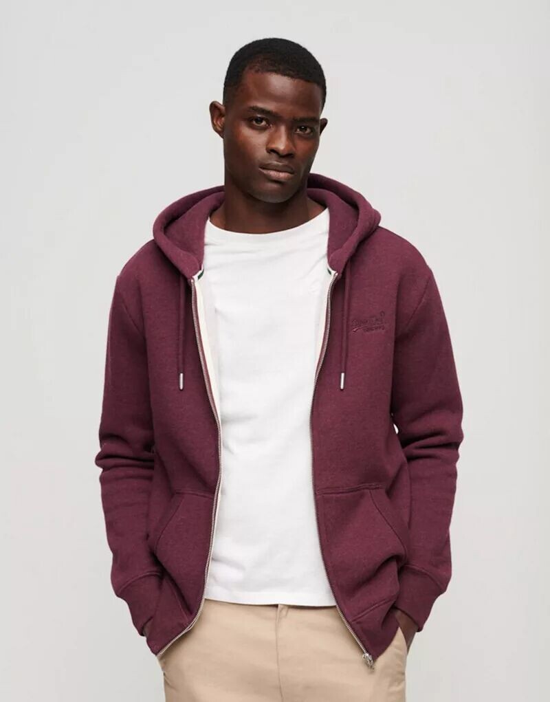 

Темно-бордовая худи с логотипом Superdry Essential