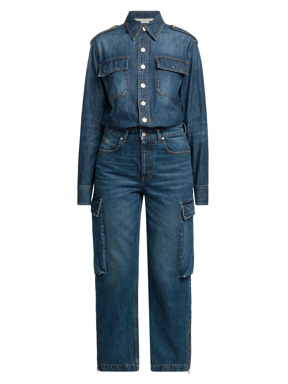 

Джинсовый комбинезон карго Stella McCartney, синий