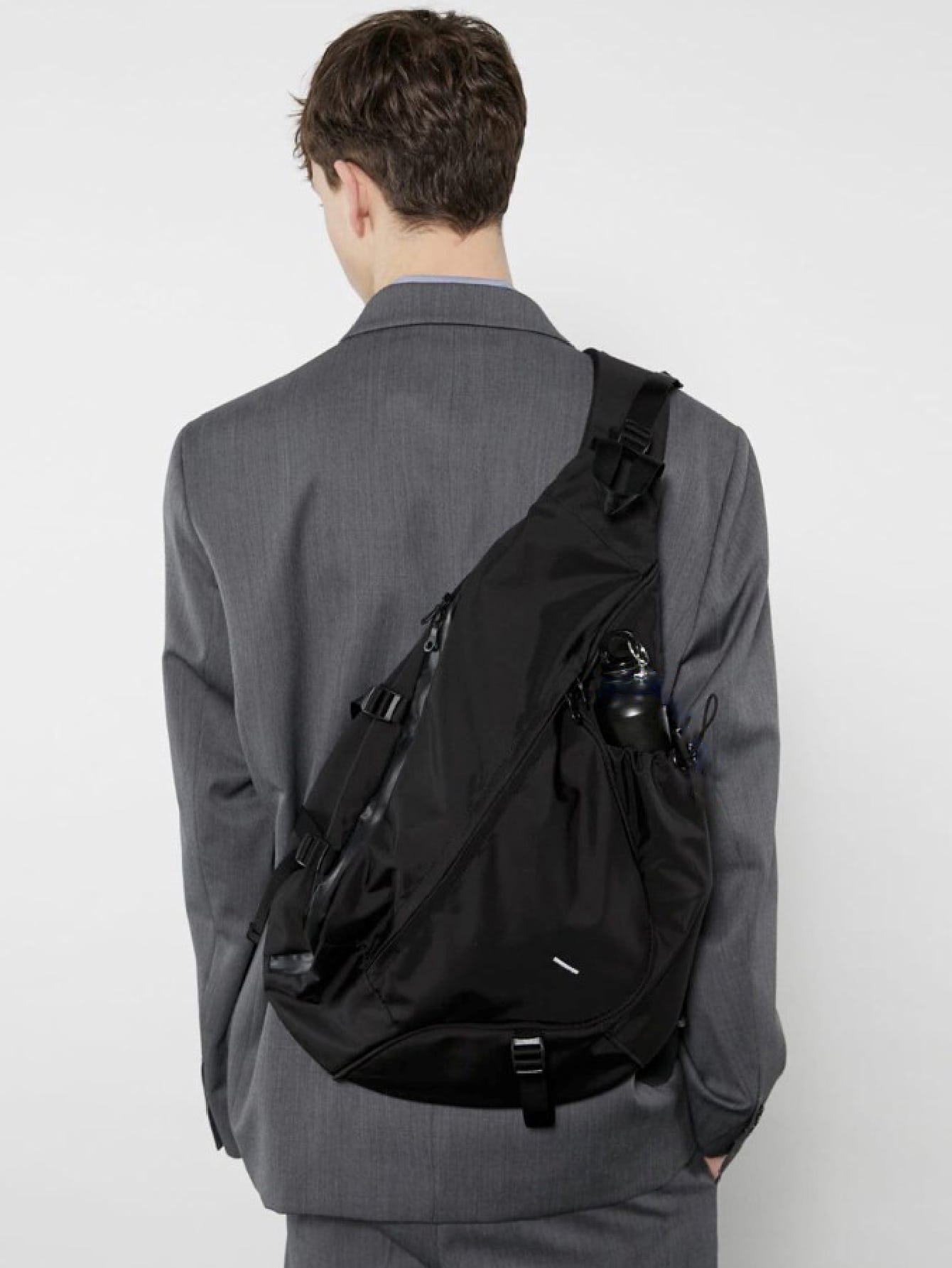 Мужская нагрудная сумка большой вместимости, черный нагрудная сумка большой емкости серый