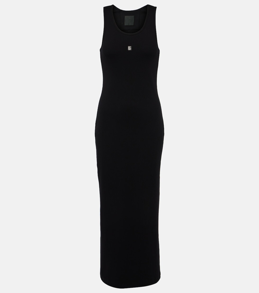 

Платье макси из хлопкового джерси в рубчик Givenchy, черный