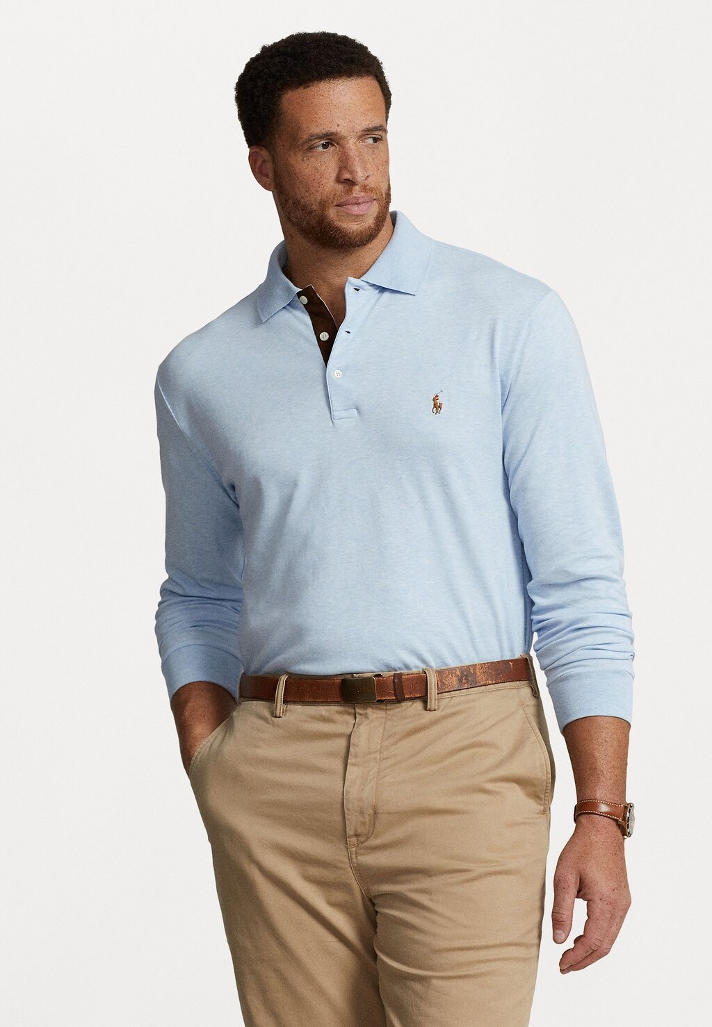 

Рубашка-поло LONG SLEEVE Polo Ralph Lauren Big & Tall, элитный синий вереск
