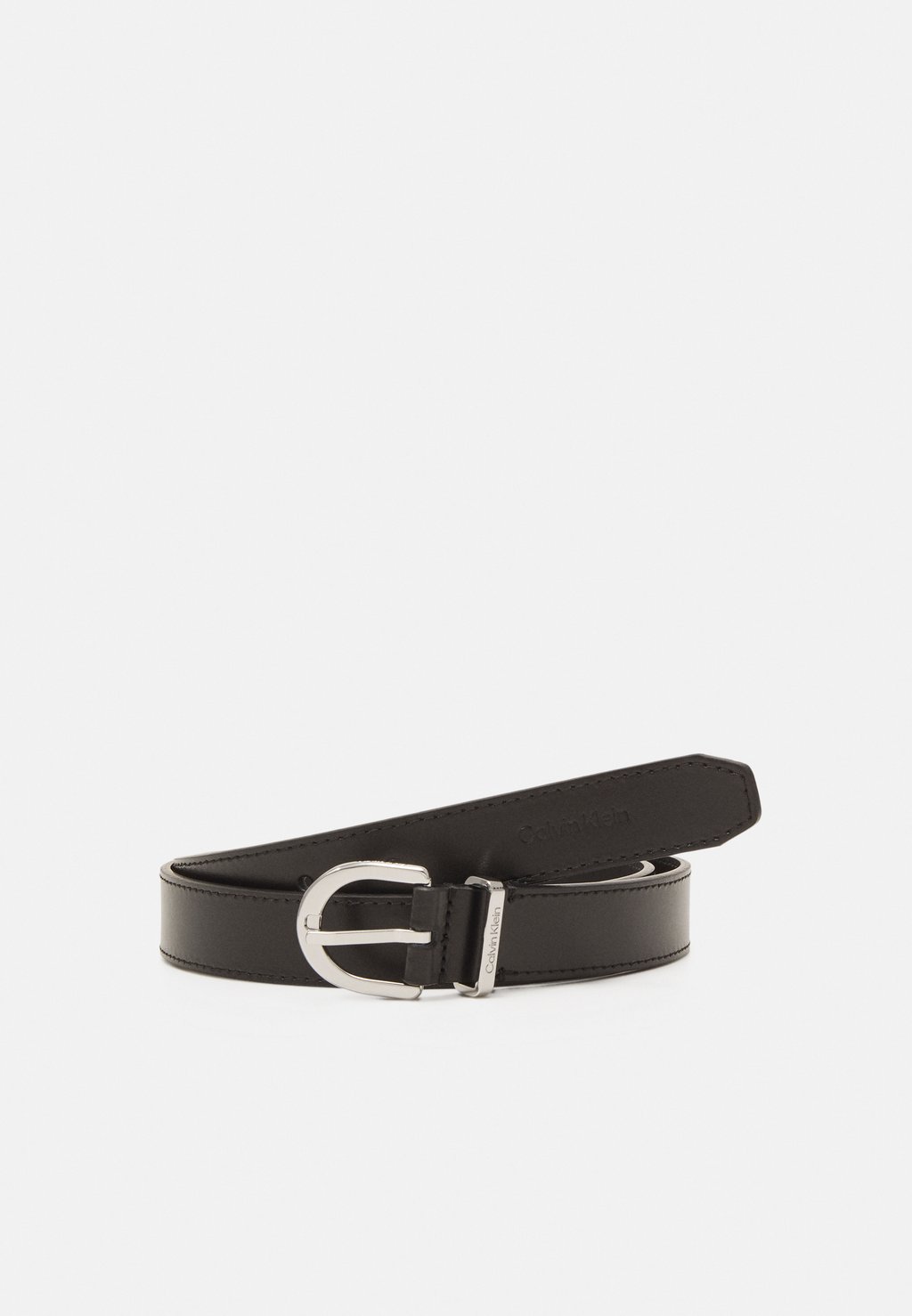 Ремень Round Buckle Logo Loop Belt Calvin Klein, черный