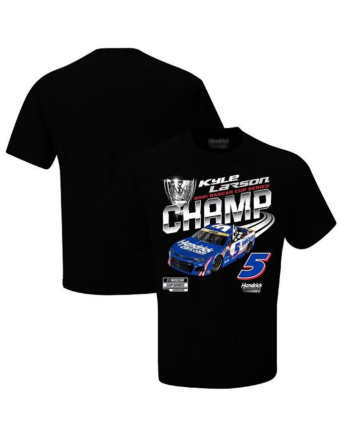 

Мужская черная футболка Kyle Larson с чемпионом серии NASCAR Cup 2021 HendrickCars.com Official Champ Hendrick Motorsports Team Collection, черный